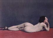 Felix Vallotton Reclining Nude on a Red Carpet oil painting